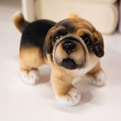 Realistisch Poedel Mopshond Puppy Pluche Speelgoed Miniatuur Cavia Knuffelhondje Schattig Pluizig Huisdier Voor Kamerdecoratie Kinderverjaardagscadeau black