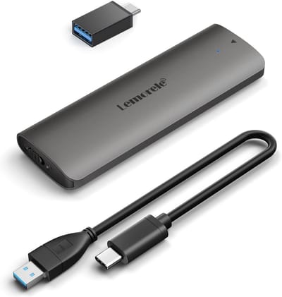 Lemorele SD1L – Portable SSD Enclosure – USB 3.1 Gen2 – M.2 NVMe SSD Behuizing – Gereedschapsloos Ontwerp – 10Gbps Type-C Interface