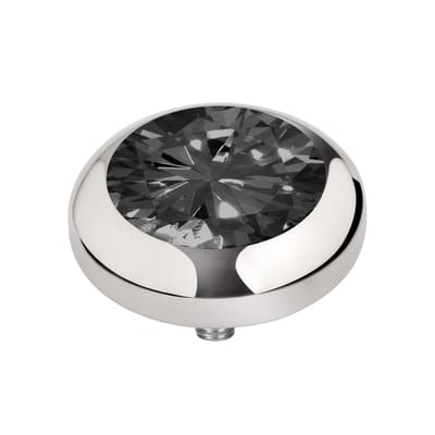 Melano Vivid Basic CZ Steentje Black Zilver | 7 mm