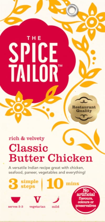 The Spice Tailor Classic Butter Chicken - Indiase Curry - Maaltijdpakket met Indiase kruiden - Voordeelverpakking - 5 x 300 gram