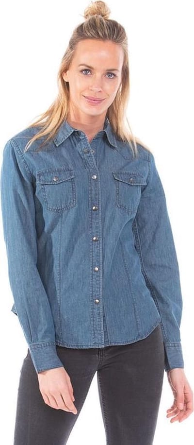 Lemon & Soda denim blouse voor dames in de kleur blue denim in de maat XL