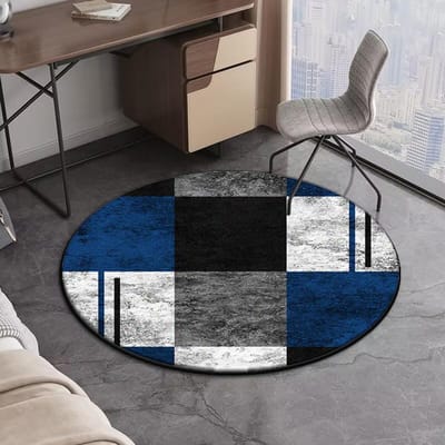 Europees Geometrisch Rond Tapijt Woonkamer Decoratie Huis Bank Stoel Zij Voetmat Slaapkamer Bedzijde Kleden Waskamer Vloermat 160*160cm