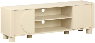 sweeek - Tv-meubel met houteffect 2 omkeerbare deuren l155cm - pondi