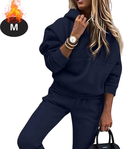 Nivard Joggingpak - Huispak - Volwassenen - Trainingspak - Comfortabel - Joggingsbroek - Tracksuit - Dames - Marineblauw - M