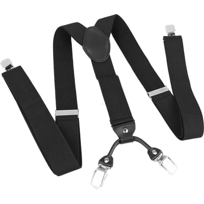 Pantalon Homme Noir Forme Y Bretelles avec 4 Clips Élastique Antidérapant Réglable Bretelles Dos Y Noir black