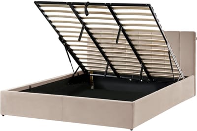 DREUX - Bed met opbergruimte - Taupe - 180 x 200 cm - Fluweel
