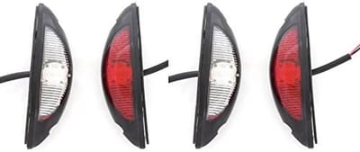 Set van 4 LED Markeringslichten Rood/Wit 12V/24V voor Vrachtwagen Caravan SUV
