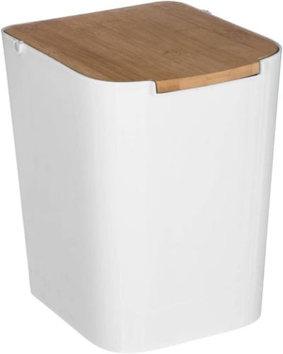 Kleine Witte Prullenbak 5 Liter van Polypropyleen voor Badkamer of Keuken