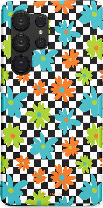 Casetastic Hoesje Geschikt voor Samsung S25 Ultra - Stijlvolle Beschermende Duo-layer Case - Retro Bloem Power