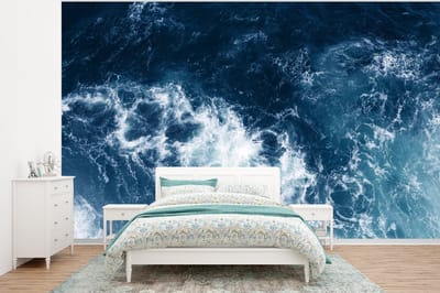 Behang - Fotobehang Water - Golf - Blauw - Breedte 320 cm x hoogte 240 cm