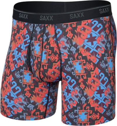 SAXX Heren Boxershort Quest Quick-Dry Mesh - Boxer met BallPark Pouch® - Onderbroek Sneldrogend & lichtgewicht - Heritage Weave - Multicolor - S