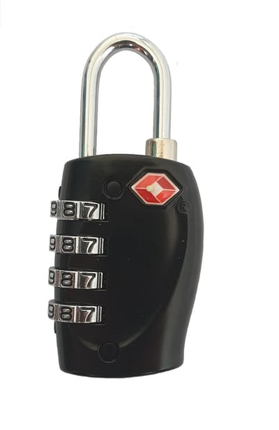SUNMOOL TSA Kofferslot 4 cijfers - Reisslot - Reis Cijferslot - Cijferhangslot - Hangslot - Bagageslotjes - Slot voor Bagage : Zwart - 1 Stuk