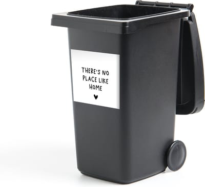 Container sticker Engelse quote There is no place like home met een hartje - 40x40 cm - Kliko sticker