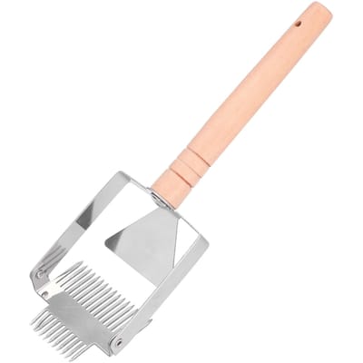 Ontzegelingsvork Dubbelhoofd Honing Snijvork Schraper Bijenkorf Gereedschap Bijenhouderij Gereedschappen Double ended wooden handle