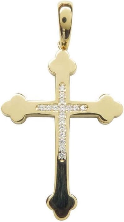 14 karaat geel gouden massieve kruis