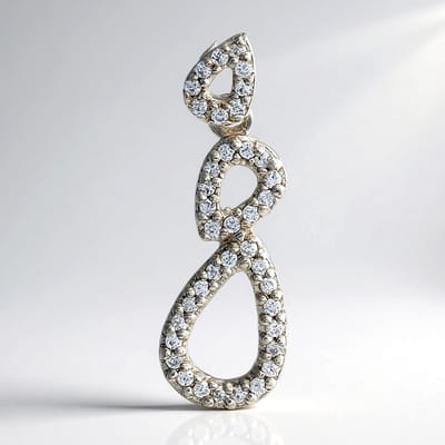 Cavill - Zilveren Hanger - 925 Sterling Zilver - 39 Cambodjaanse Zirkonen 0 505 ct - Ronde Briljant - Elegante Tijdloze Sieraden