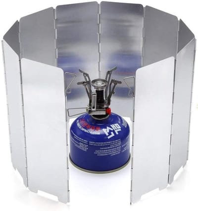 Vouwbare Aluminium Windscherm voor Buiten Koken, Ideaal voor Kamperen met Opbergzak, Bescherming tegen Wind en Hitteverlies