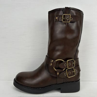Leatherlook laarzen met gespjes bruin Bruin / 36