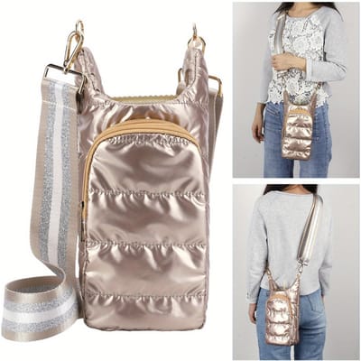 1 Stuks Waterfles Draagtas Crossbody Waterfles Houder Sleeve met Schouderband Gewatteerde Gevoerde Waterfles Hoes Tassen