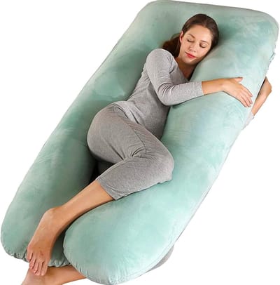 Zwangerschapskussen - Moederschapskussen U-vorm - Comfortabel Slapen - Volledige Lichaamsondersteuning - 140 cm - Muntgroen