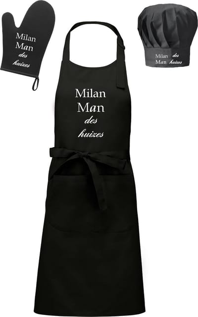 mijncadeautje - Cadeauset - Schort / koksmuts / ovenwant - Man des Huizes - met voornaam