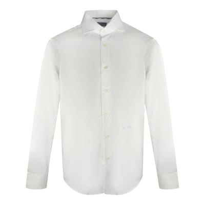 Aquascutum effen wit overhemd met logo en lange mouwen
