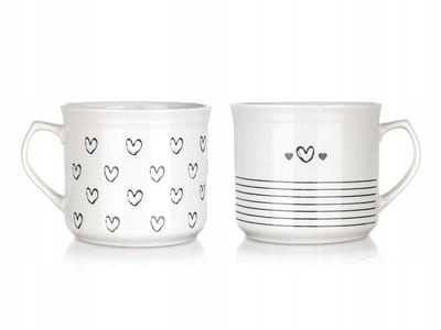 Merkloos Grote Keramieken Mok 660 ml - Rood Hart Design