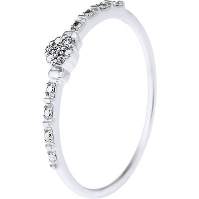 Diamond Solitaire 0,014 schouders Cts White Gold