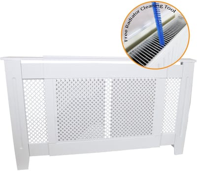 Radiatoromkasting - wit - 1400-1920mm - met gratis reinigingsborstel