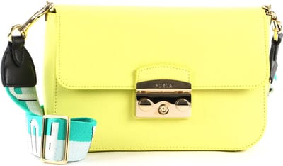 FURLA Leren Schoudertas Metropolis Crossbody Zest + Minty Emerald Geel