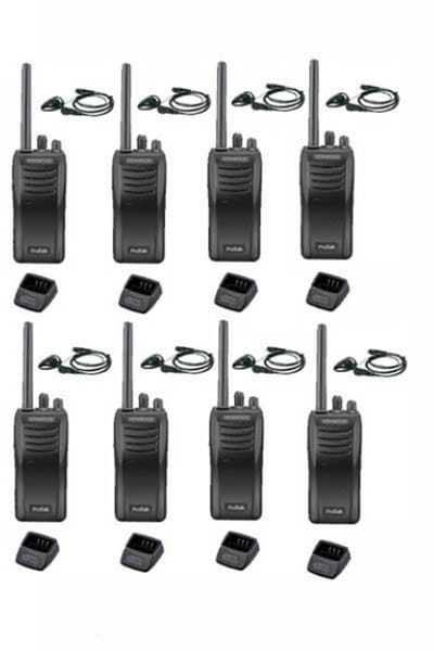 Set van 8 stuks Kenwood TK-3501 met D-shape oortje en tafelladers