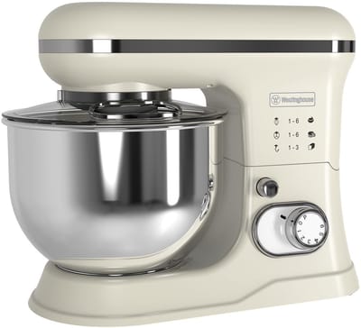 Westinghouse Retro Standmixer - 1200W - Keukenmachine 5L Mengkom - Keukenrobot - Keukenmixer - Foodprocessor - Beige