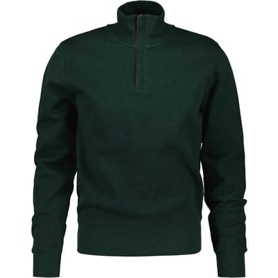 Gant Trui Sacker Rib Half Zip Subtle Tone-on-Tone Logo Embroidery Tartan Green / male