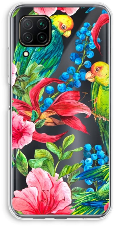 Case Company® - Hoesje geschikt voor Huawei P40 Lite hoesje - Papegaaien - Soft Cover Telefoonhoesje - Bescherming aan alle Kanten en Schermrand