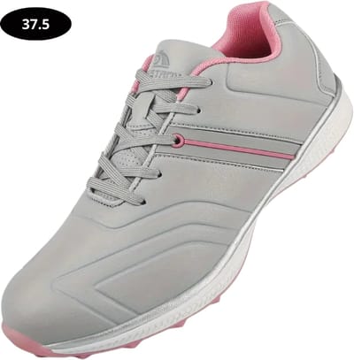 Bovista Golfschoenen Dames- Sneakers - Golfkleding - Golfschoenen Antislip - Waterdicht - Golfen - Grijs & Roze - Maat 37.5