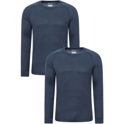 Mountain Warehouse Heren Talus Base Layer Top (Set van 2) (Marine)