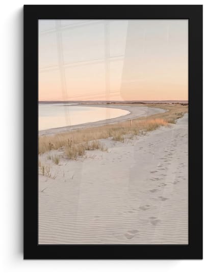 Poster in lijst - Fotolijst 20x30 cm - Posters - Kustlijn - Horizon - Hek - Posterlijst zwart - Decoratie - Wanddecoratie woonkamer - Muurdecoratie slaapkamer