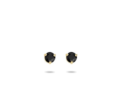 oorknoppen zwart zirkonia 14K geelgoud 4023628