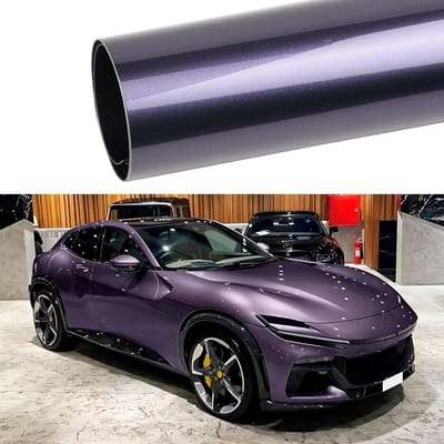 Glanzende paarse autofolie met galaxieglans voor binnen en buiten, donkerpaars metallic, luchtkanalen, tuningfolie voor auto en motorfiets (75 x 152 cm)