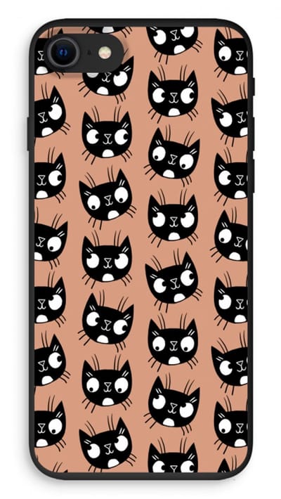Case Company® - Hoesje geschikt voor iPhone SE 2020 hoesje - Kat - Biologisch Afbreekbaar Telefoonhoesje - Bescherming alle Kanten en Schermrand