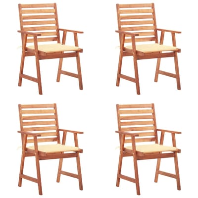 vidaXL - Tuinstoelen - 4 - st - met - kussens - massief - acaciahout