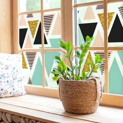 Privacy raamfolie - Scandinavische driehoeken - Stickers voor ramen en douchedeuren - 40x100cm