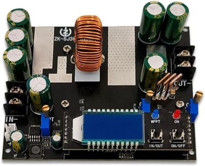 Voedingsmodule - MPPT Module - Zonne-energie Opladen - Instelbare Spanning en Stroom - 110 x 93.5 x 46 mm - Zwart