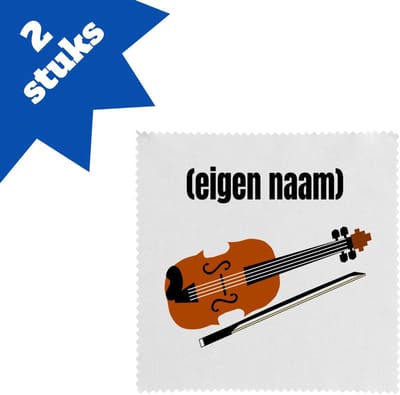 Akyol - viool met eigen naam brillendoekjes - Viool - muziek liefhebbers - iemand die houdt van violen - verjaardag - cadeau - kado - geschenk - 17,8 bij 17,8 cm - 2 stuks
