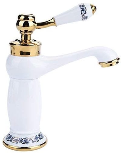 Dailygoody - Mengkraan met Watervaluitloop - Bloemmotief - Luxe Afwerking - Chroom - Badkamer Mengkraan - Hoogwaardige Kwaliteit - Geschikt voor Badka...