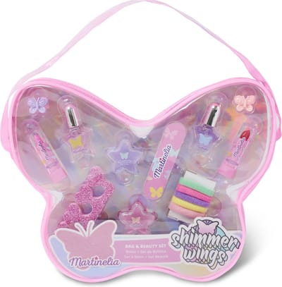 Martinelia Kinder make-up en haaraccessoires in vlinderetui tasje rose lila - cadeautip - reisetui Shimmer Wings