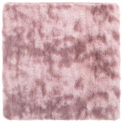 vidaXL - Hoogpolig - vloerkleed - NAVARRA - 120x120 - cm - polyester - stoffig - roze