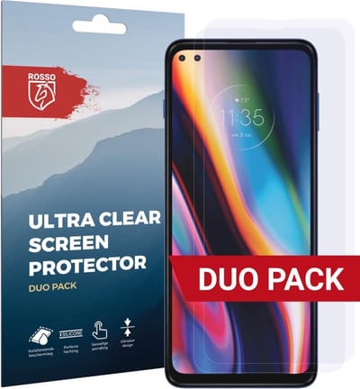 Rosso Screen Protector Ultra Clear Duo Pack Geschikt voor Motorola Moto G 5G Plus | TPU Folie | Case Friendly | 2 Stuks