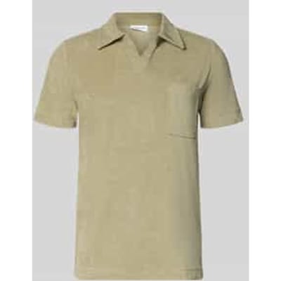 relaxed fit poloshirt met V-hals