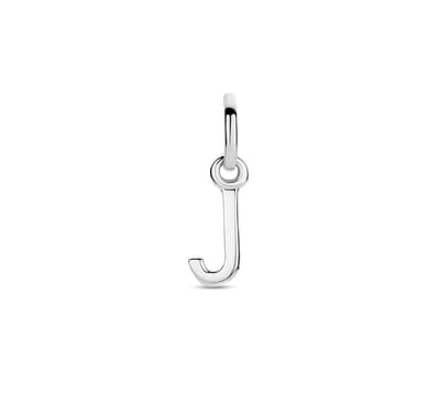 Zilver Gerhodineerde Hanger letter J 1333750